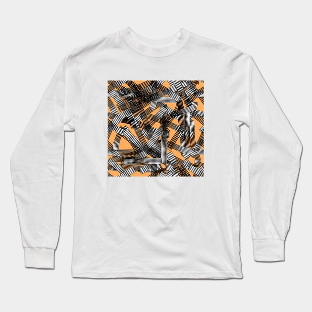 Geometric Texture Vector Pattern Seamless Long Sleeve T-Shirt by MichelMM